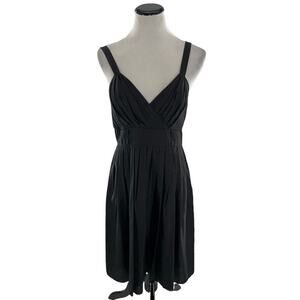 Lie 100% Silk Dress Women's Size 10 Sleeveless Pleated Fully Lined V-Neck Casual